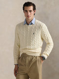 2026 New Arrival Maglia a Trecce in Cotone Crema