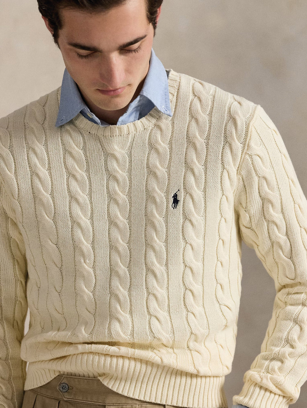 2026 New Arrival Maglia a Trecce in Cotone Crema