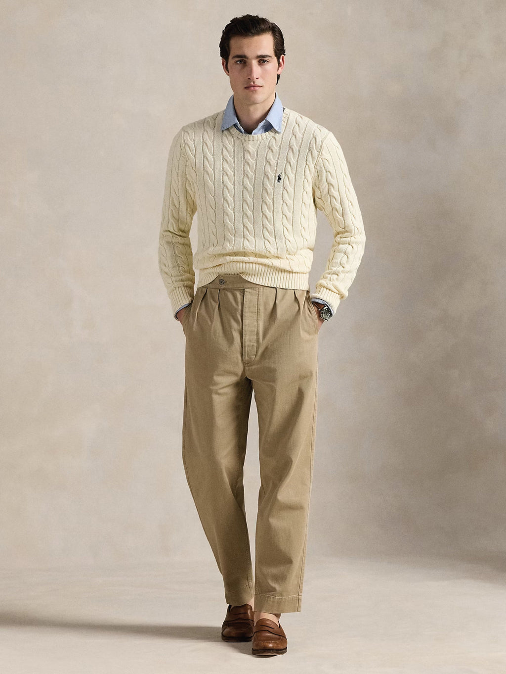 2026 New Arrival Maglia a Trecce in Cotone Crema