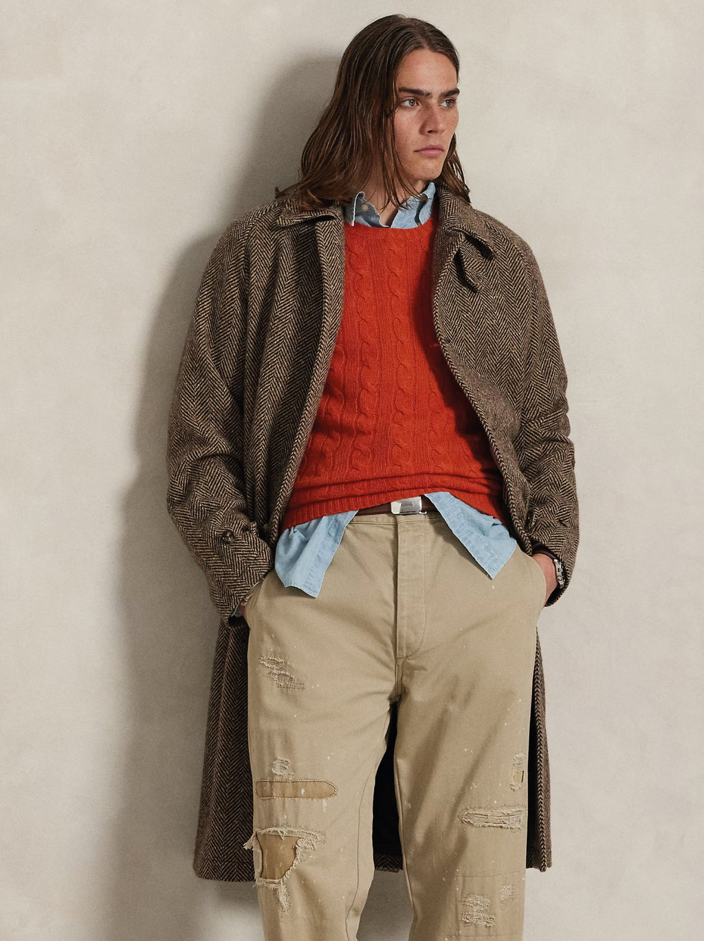 2026 New Arrival Maglia Girocollo in Misto Cashmere Arancione