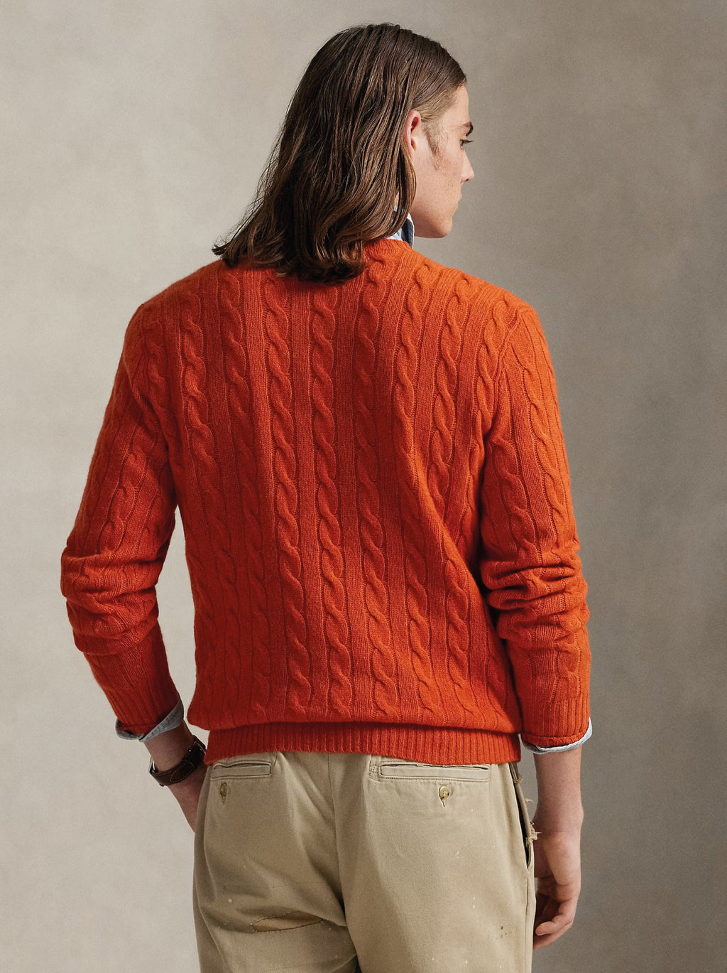 2026 New Arrival Maglia Girocollo in Misto Cashmere Arancione