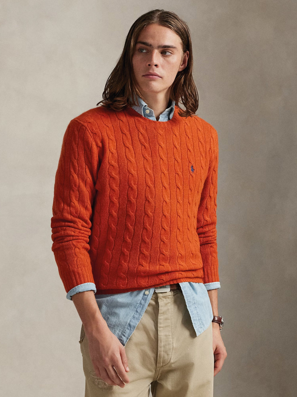 2026 New Arrival Maglia Girocollo in Misto Cashmere Arancione