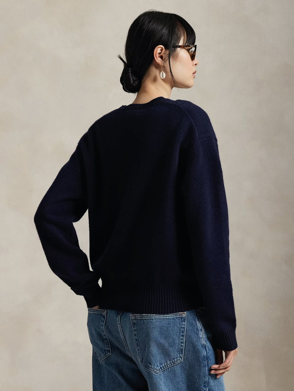 2026 New Arrival Maglione in Lana e Cashmere con Polo Bear Blu