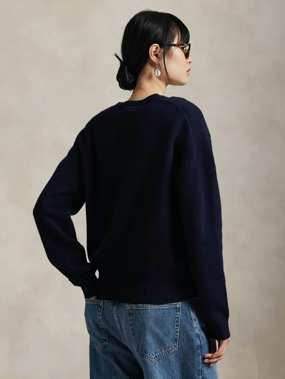 2026 New Arrival Maglione in Lana e Cashmere con Polo Bear Blu