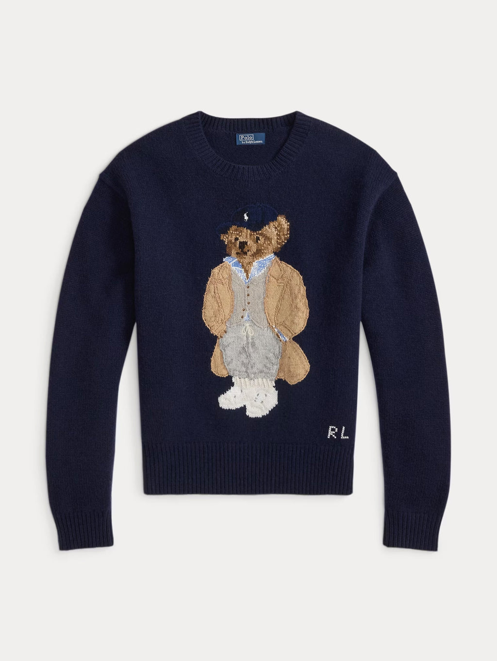 2026 New Arrival Maglione in Lana e Cashmere con Polo Bear Blu