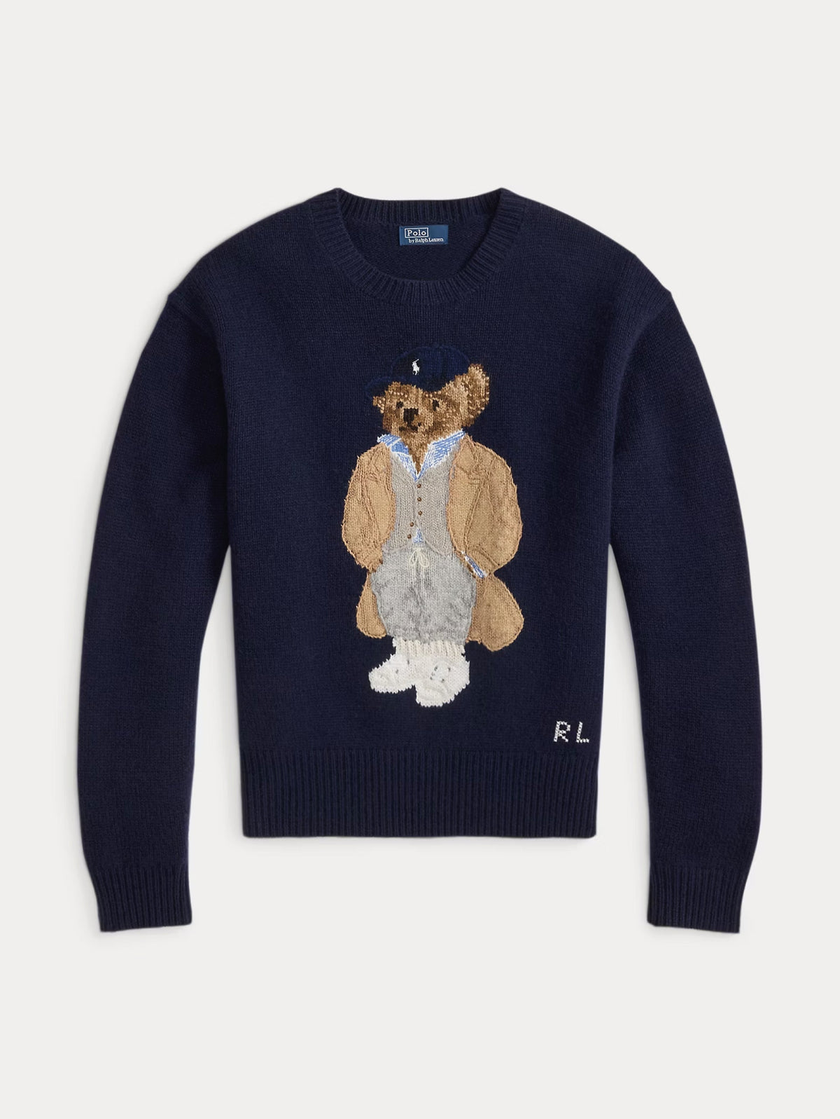 2026 New Arrival Maglione in Lana e Cashmere con Polo Bear Blu