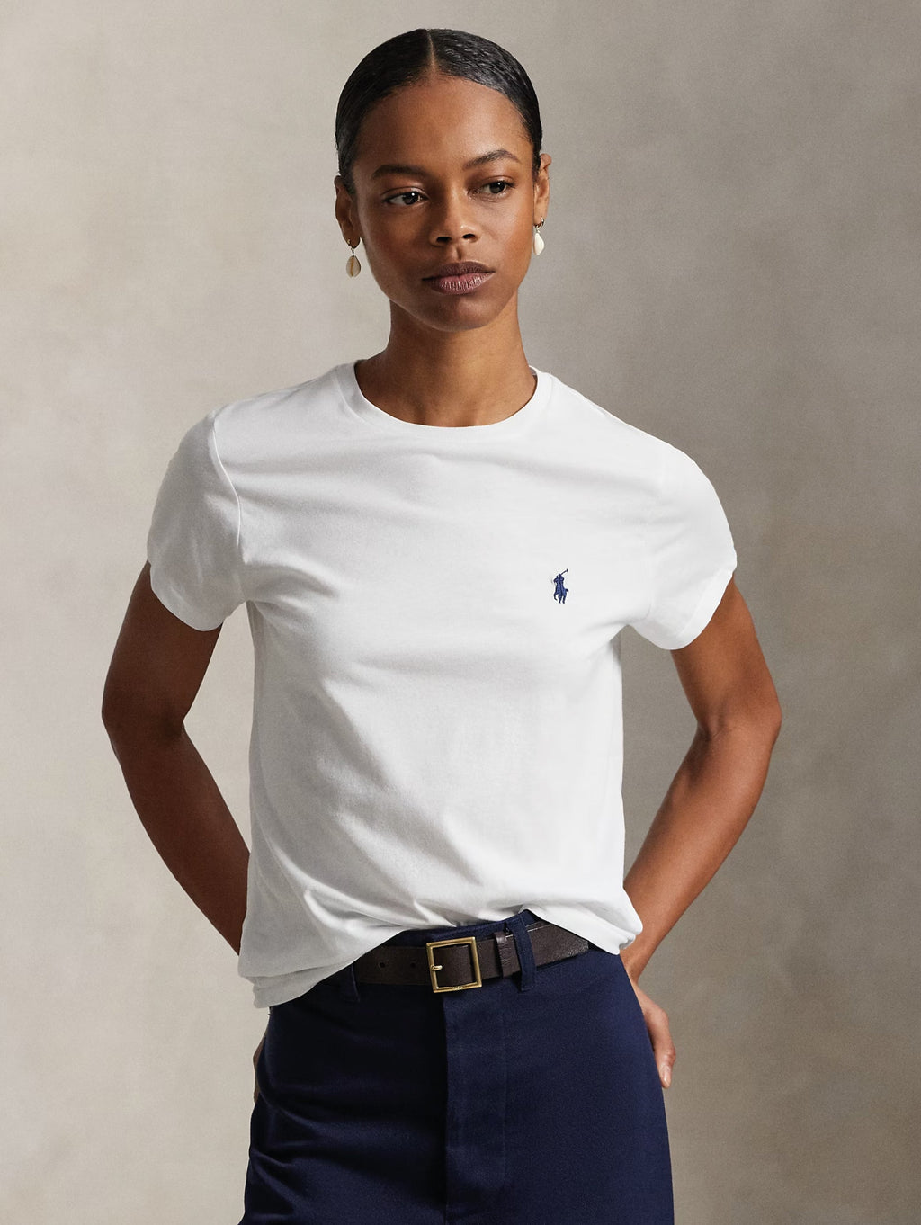 2026 New Arrival T-shirt Girocollo in Cotone Bianco