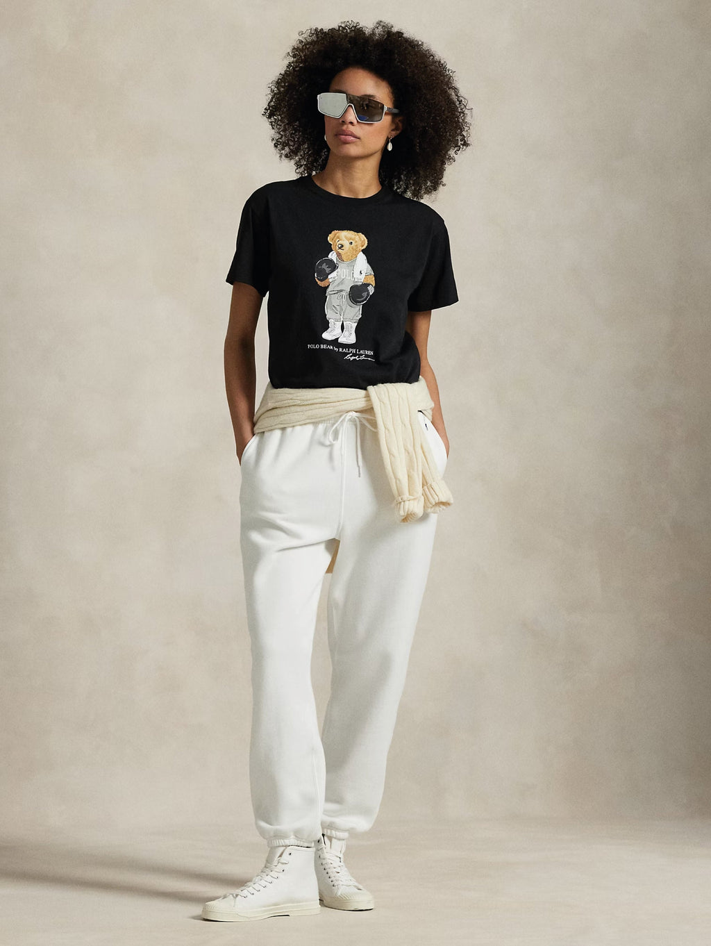 2026 New Arrival Maglietta Girocollo con Polo Bear Boxeur Nero