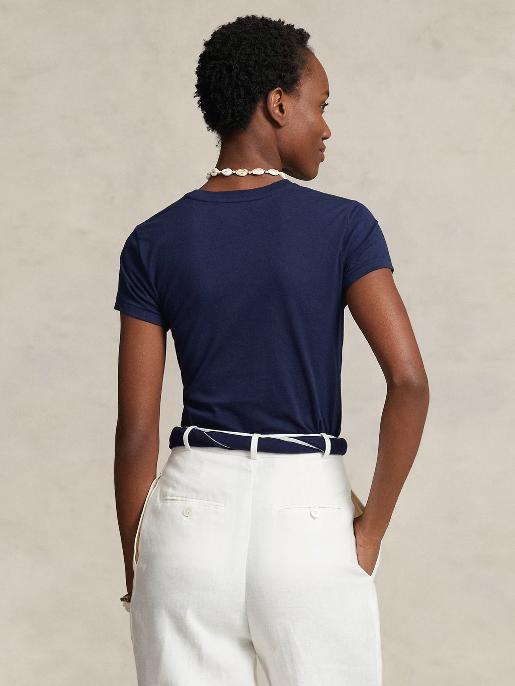 2026 New Arrival T-shirt Girocollo in Cotone Blu