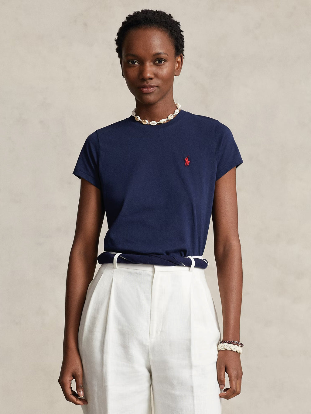 2026 New Arrival T-shirt Girocollo in Cotone Blu