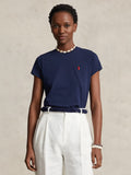2026 New Arrival T-shirt Girocollo in Cotone Blu