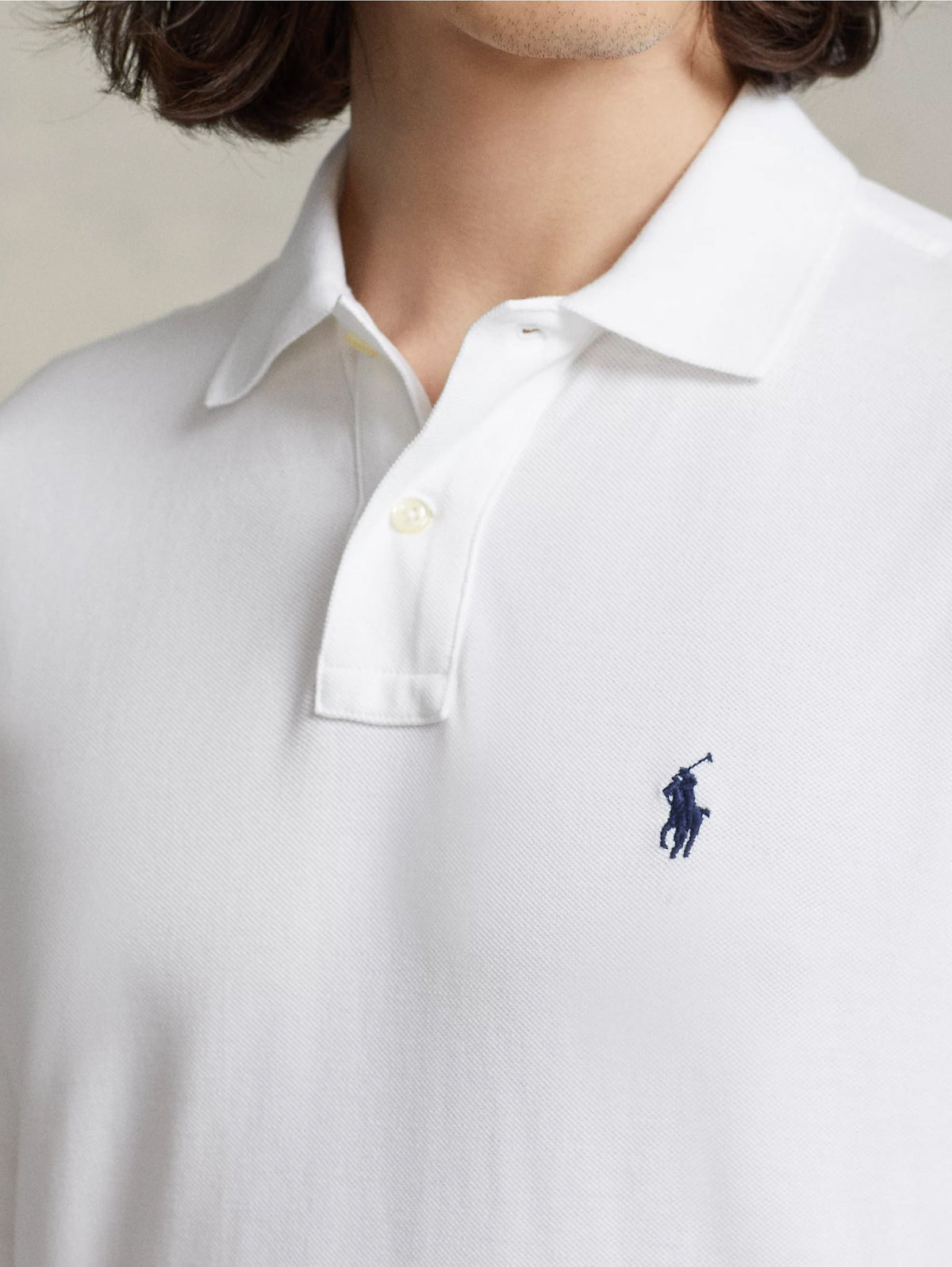 2026 New Arrival Polo Slim Fit Manica Lunga Bianco