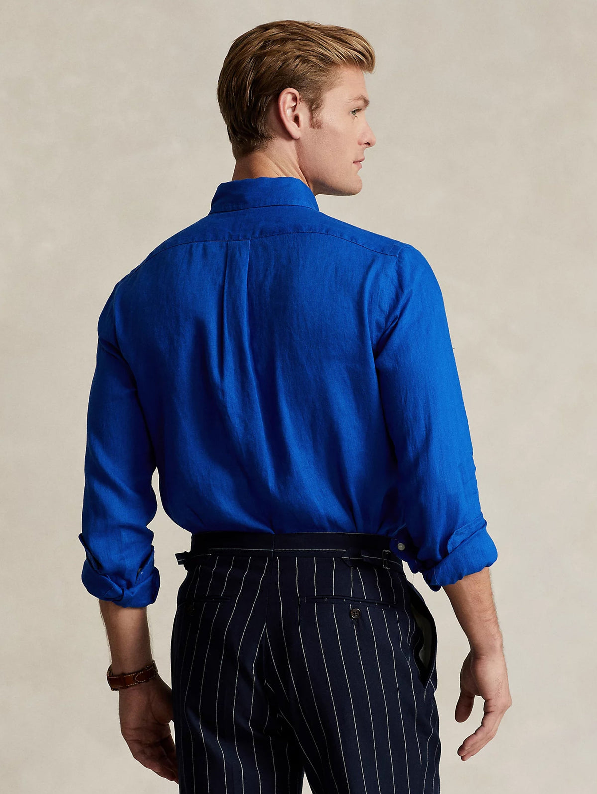2026 New Arrival Camicia in Lino Slim Fit Blu