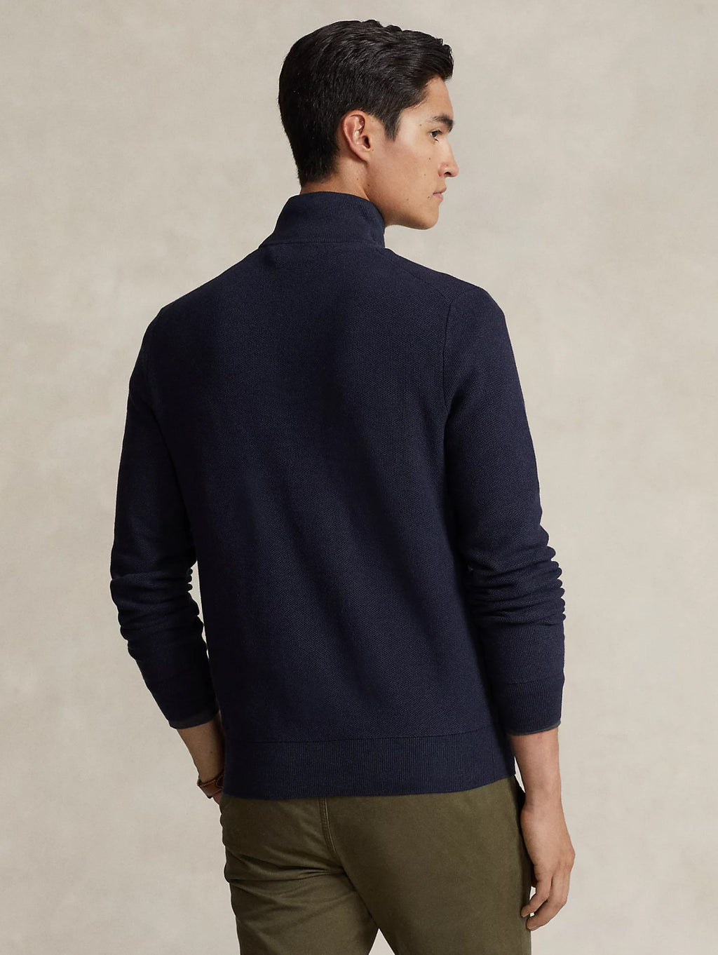 2026 New Arrival Maglia in Piqué Mezza Zip in Cotone Blu