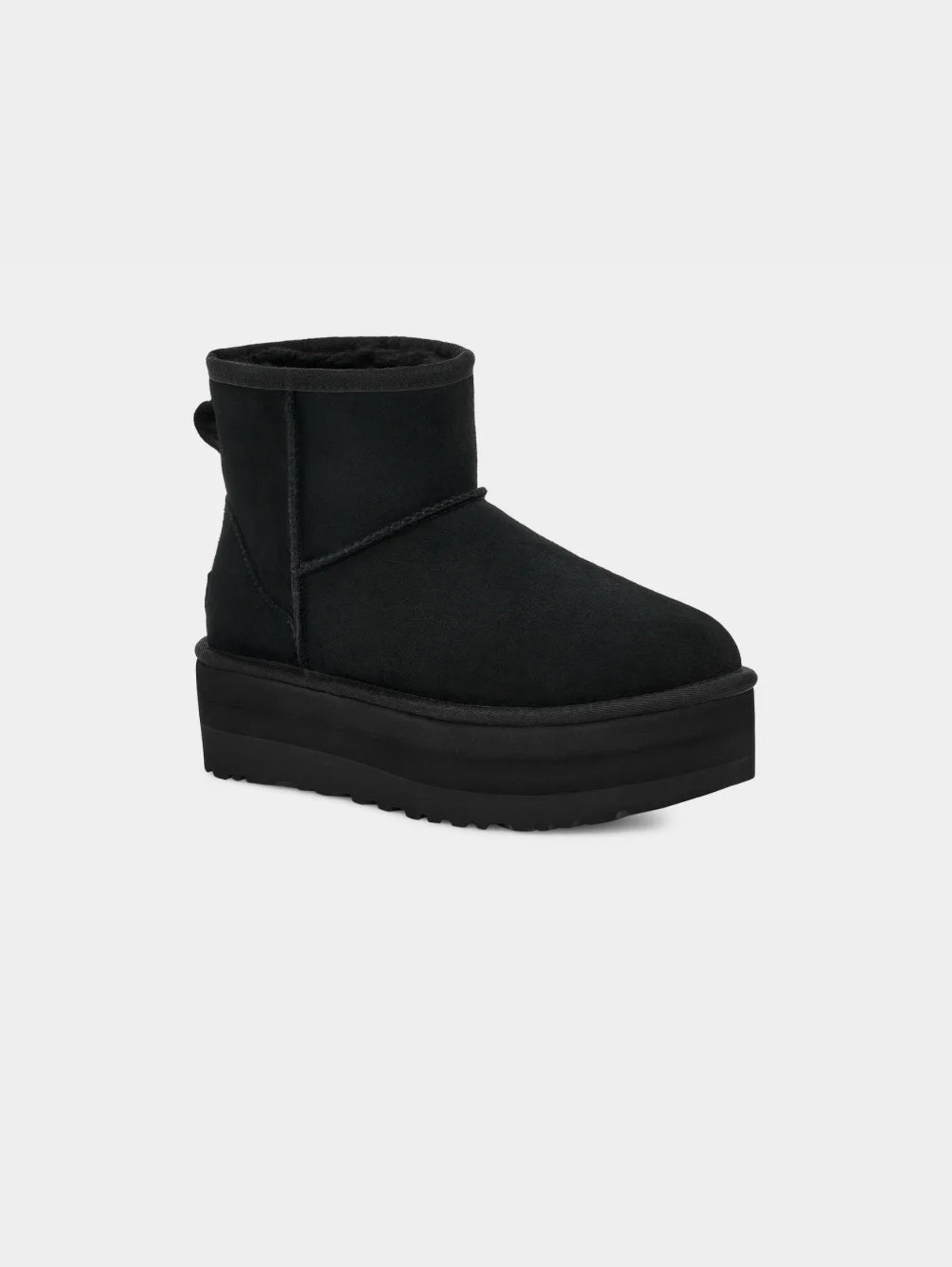 2026 New Arrival Stivaletti in Montone con Plateau Mini Classic Nero