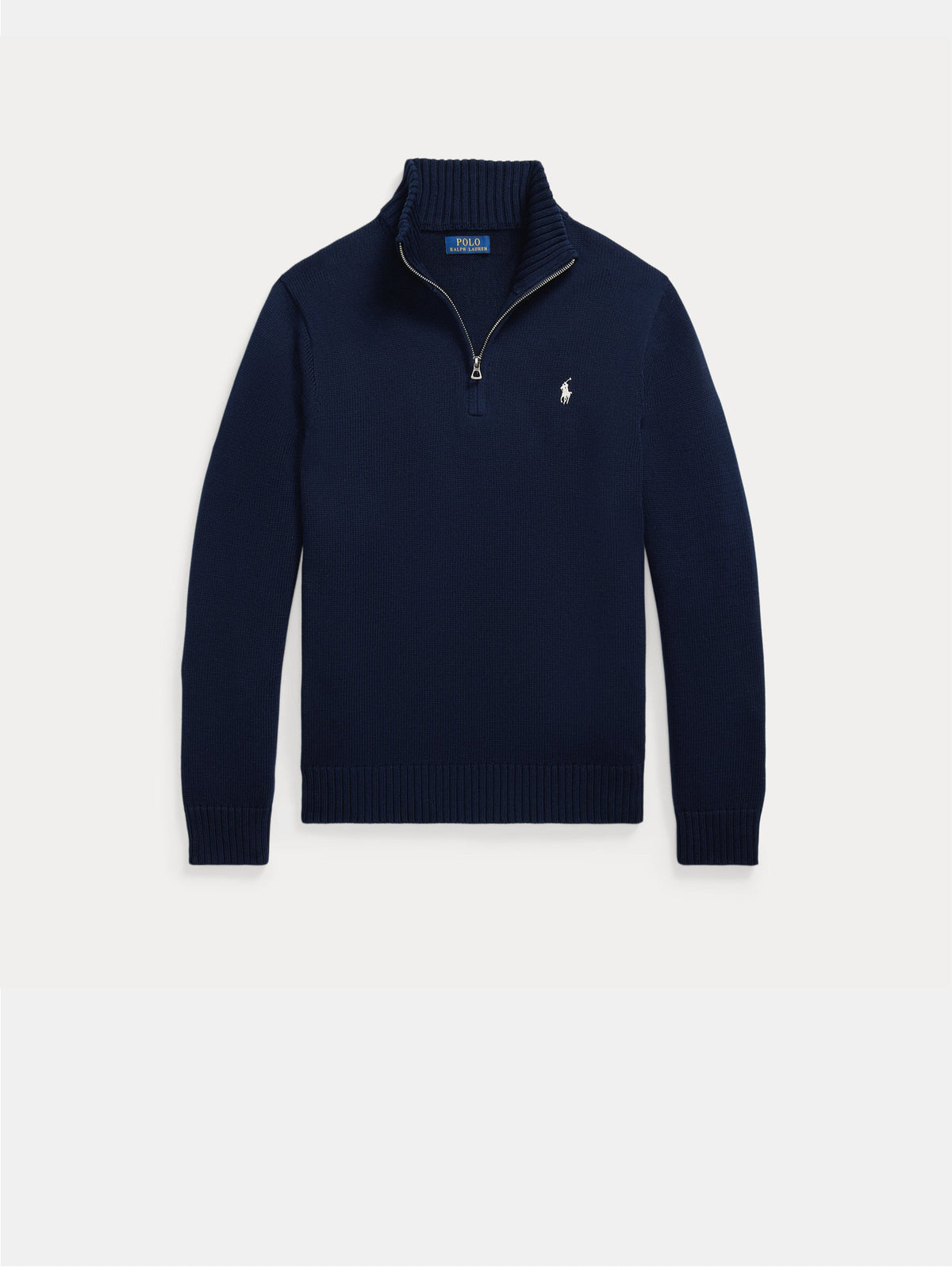 2026 New Arrival Maglia in Cotone con Mezza Zip Blu