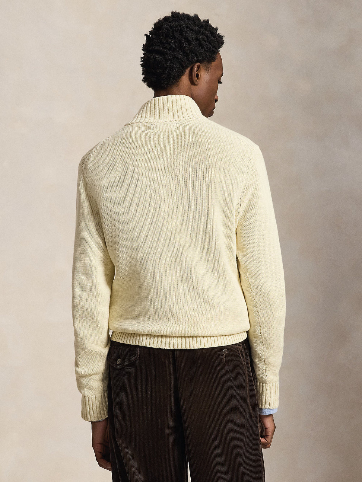 2026 New Arrival Maglia in Cotone con Mezza Zip Crema