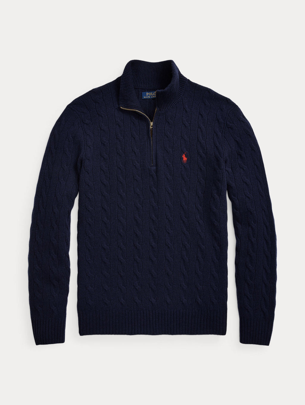 2026 New Arrival Maglia Mezza Zip a Trecce Blu