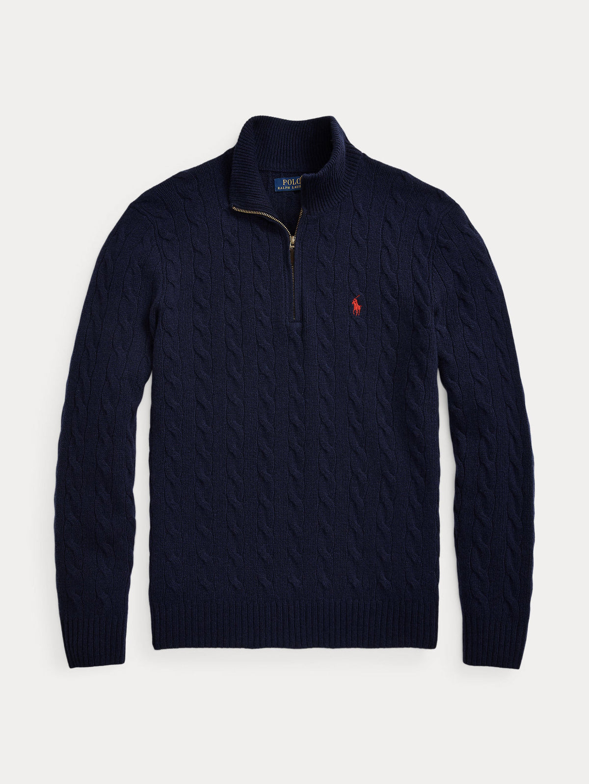 2026 New Arrival Maglia Mezza Zip a Trecce Blu Navy