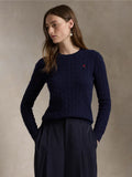 2026 New Arrival Maglia a Trecce in Misto Cashmere Blu Notte