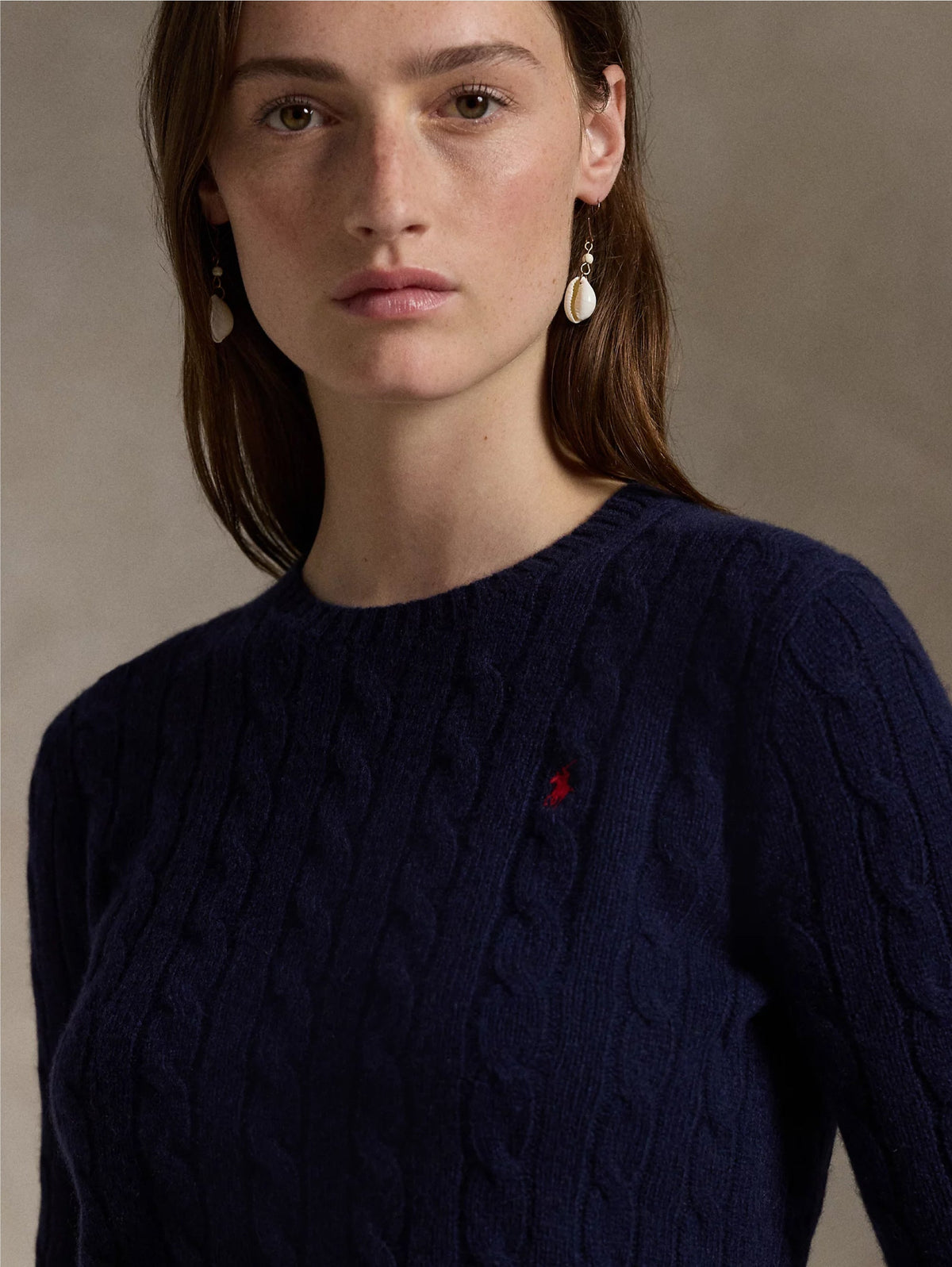 2026 New Arrival Maglia a Trecce in Misto Cashmere Blu Notte