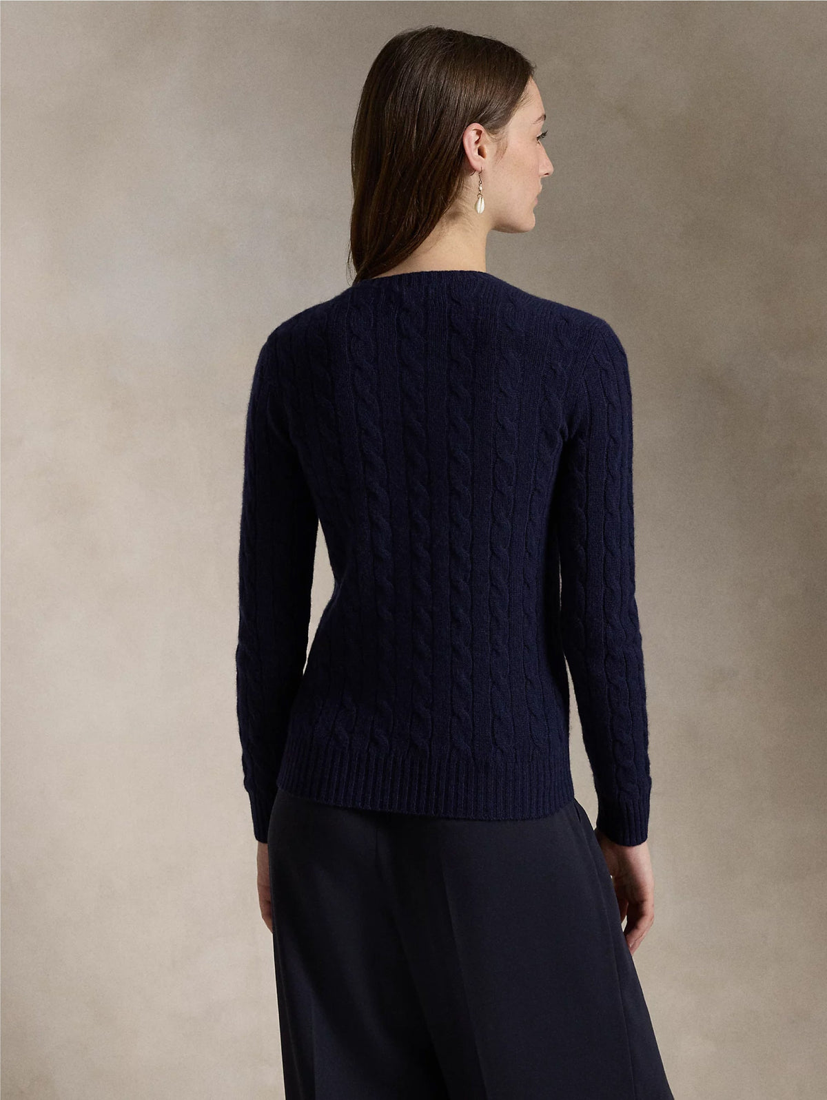 2026 New Arrival Maglia a Trecce in Misto Cashmere Blu Notte