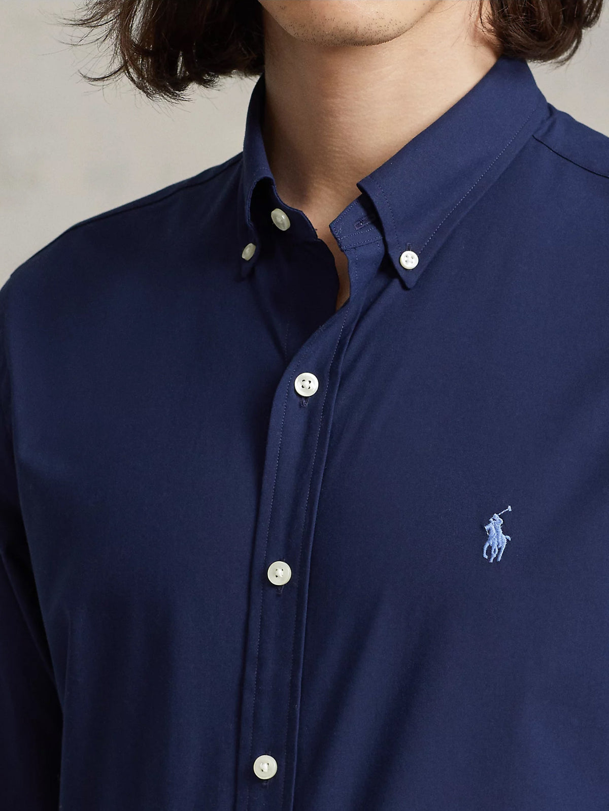 2026 New Arrival Camicia in Popeline Elasticizzato Blu Navy