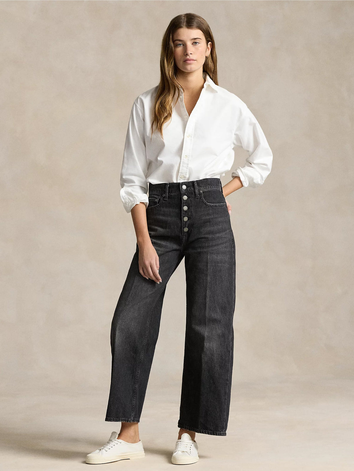 2026 New Arrival Jeans in Cotone Egiziano Cropped Grigio