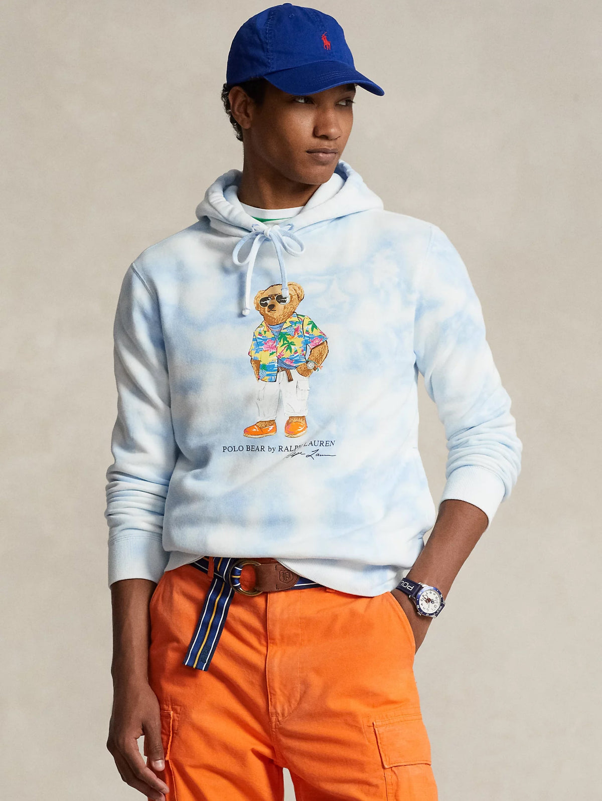 2026 New Arrival Felpa con Cappuccio Tie Dye Blu