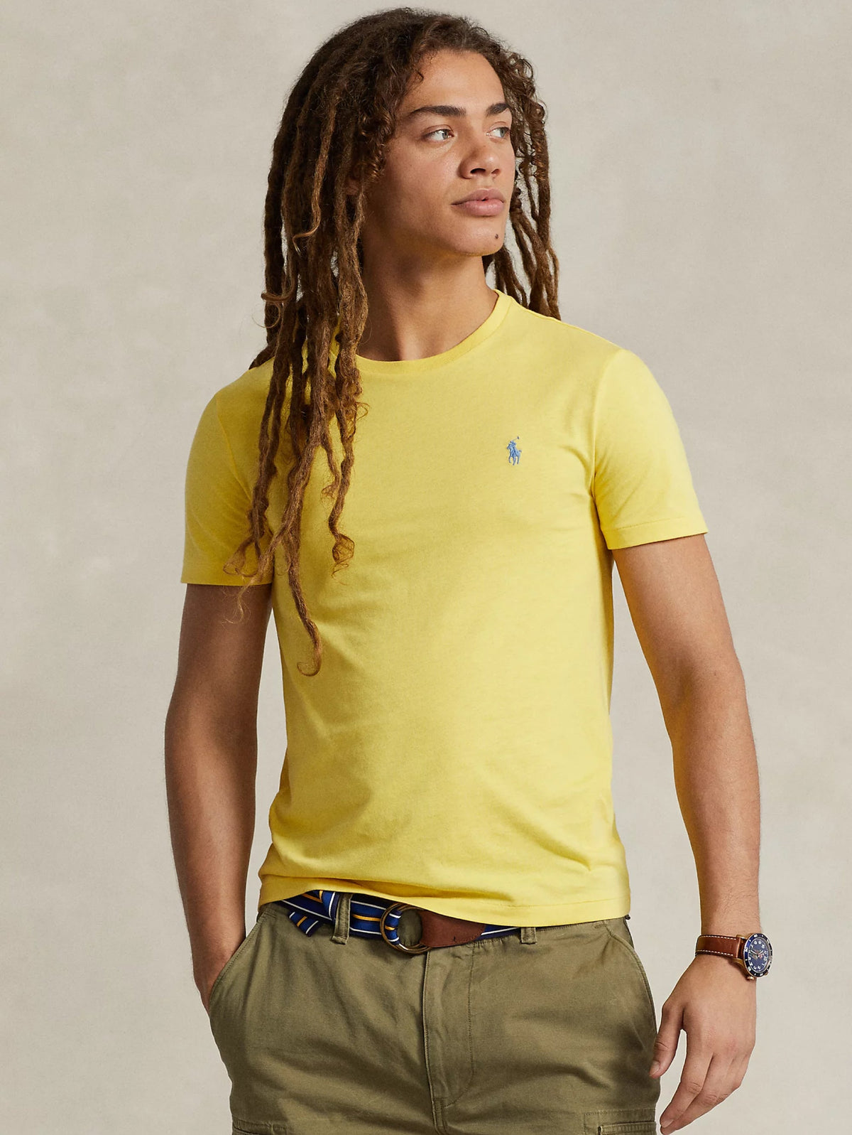 2026 New Arrival T-shirt Girocollo Custom Slim Fit Giallo