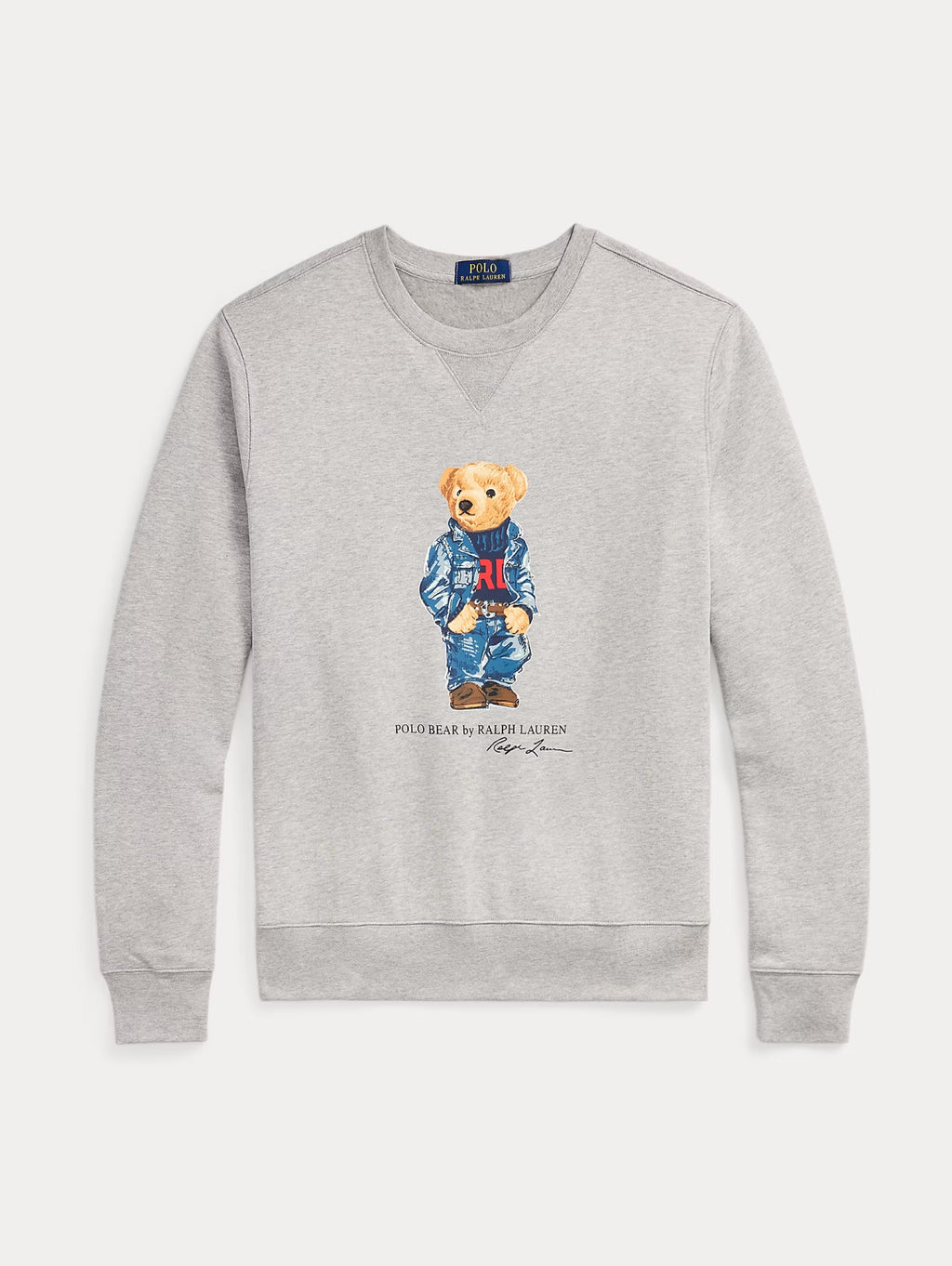 2026 New Arrival Felpa Girocollo con Stampa Polo Bear Grigio
