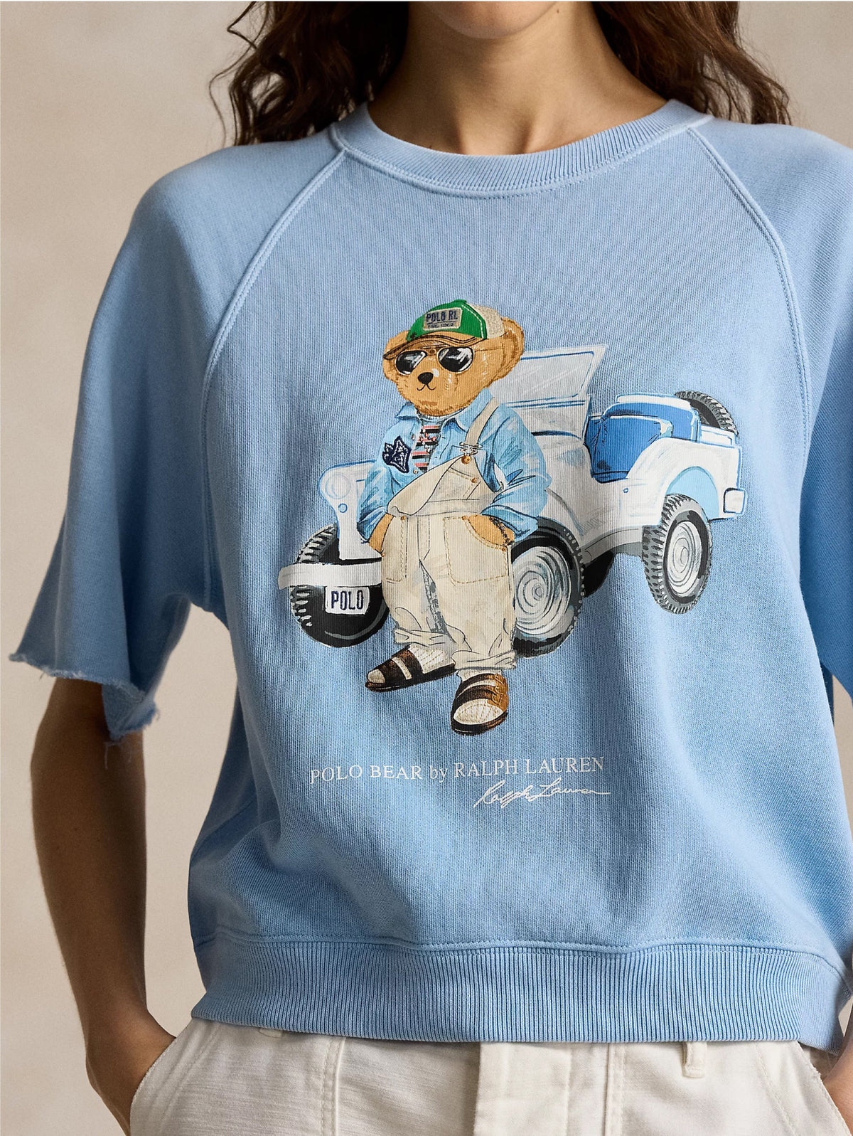 2026 New Arrival Felpa Girocollo Polo Bear con Maniche Corte Blu