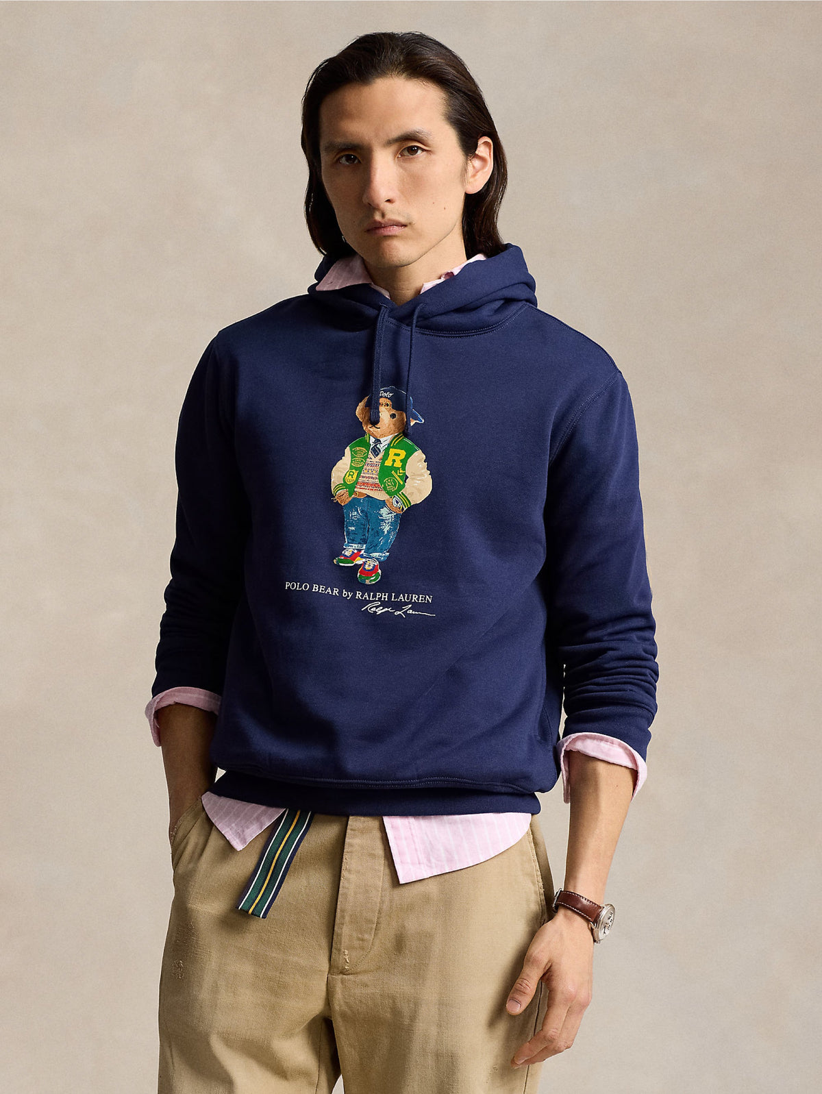 2026 New Arrival Felpa Polo Bear con Cappuccio Blu