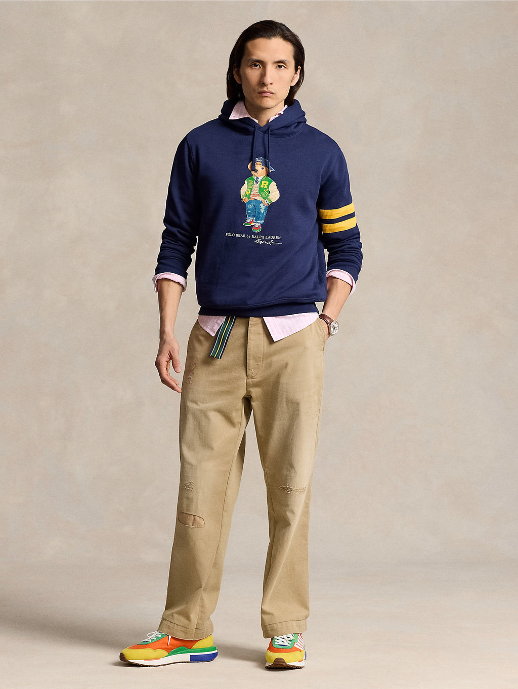 2026 New Arrival Felpa Polo Bear con Cappuccio Blu