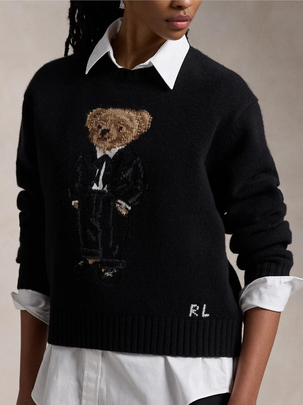 2026 New Arrival Maglione Polo Bear con Smoking Nero