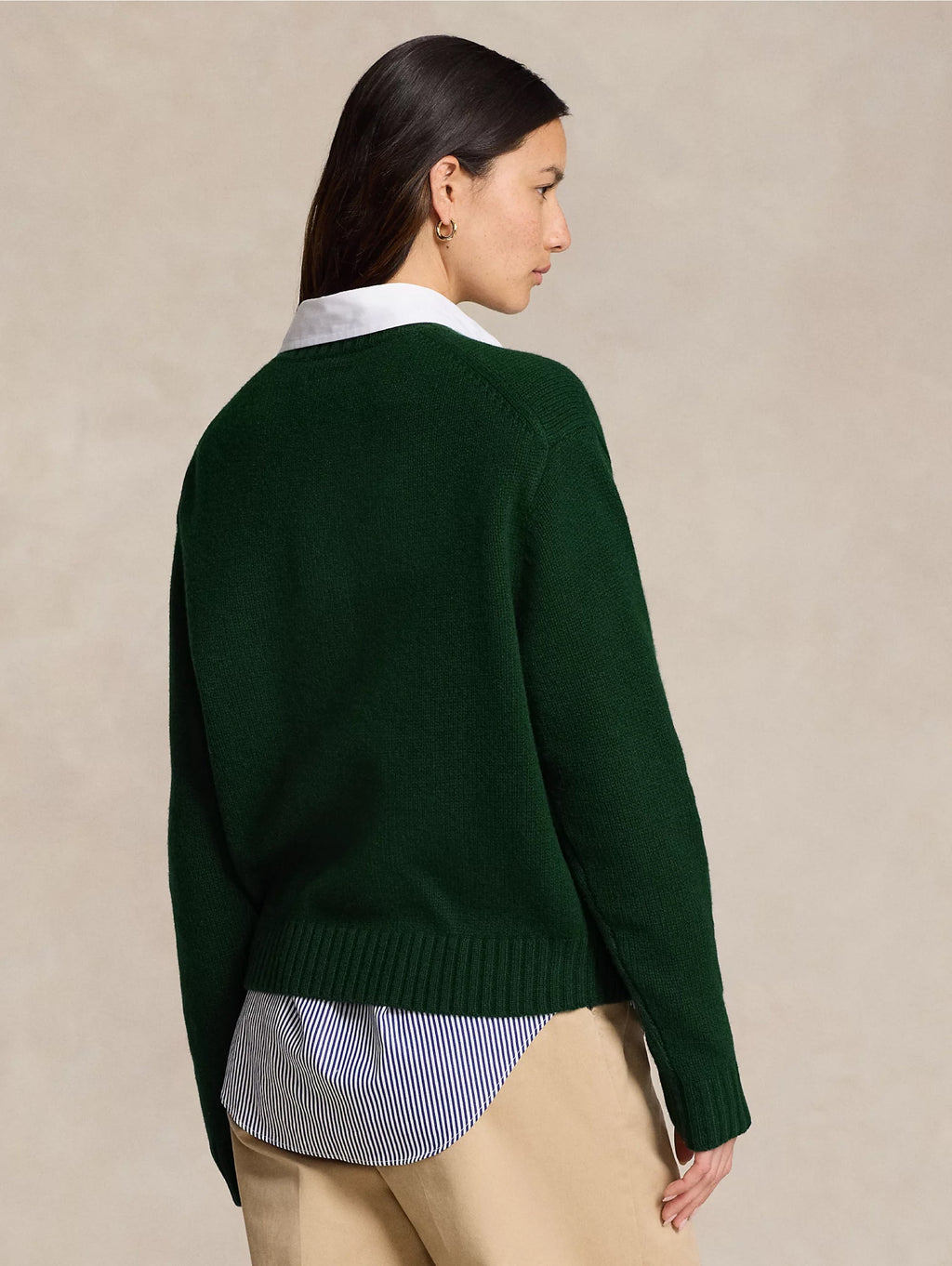 2026 New Arrival Maglia Polo Bear in Lana e Cashmere Verde