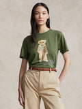 2026 New Arrival T-shirt con Stampa Polo Bear Verde