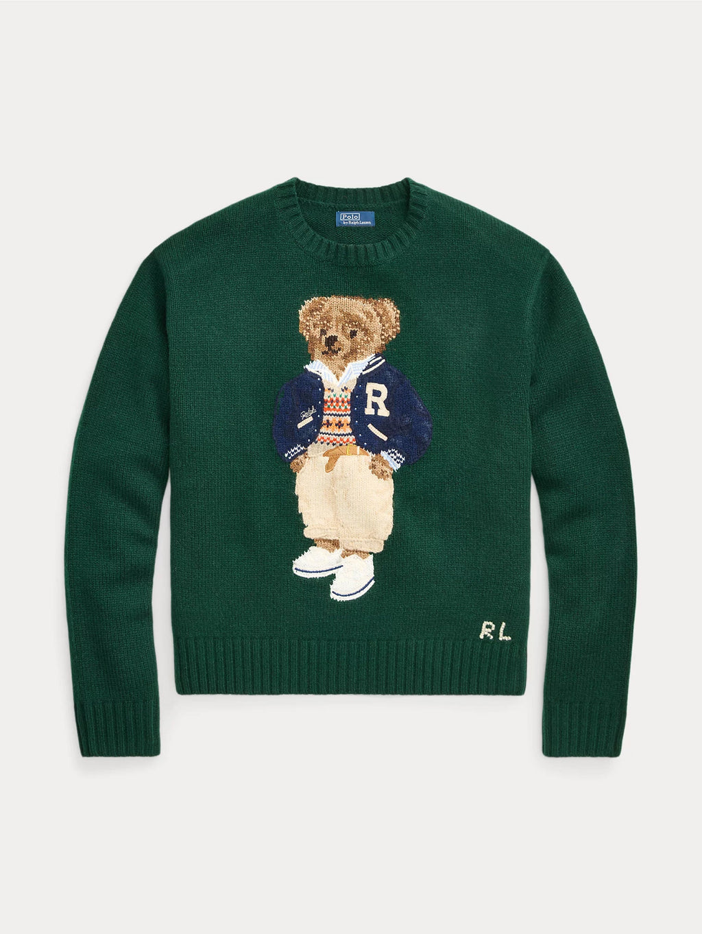 2026 New Arrival Maglia Polo Bear in Lana e Cashmere Verde
