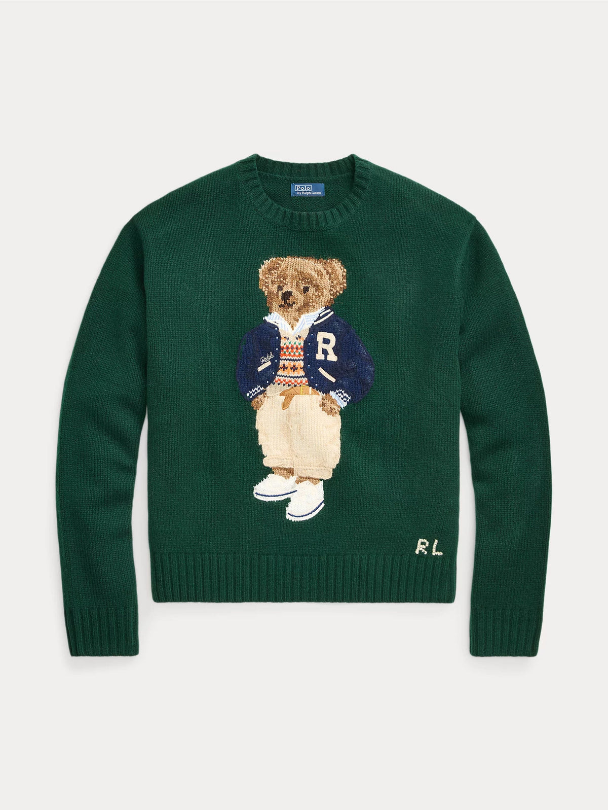 2026 New Arrival Maglia Polo Bear in Lana e Cashmere Verde
