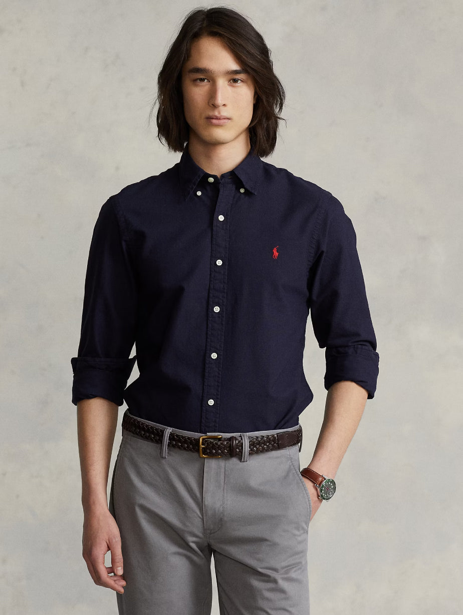 2026 New Arrival Camicia Oxford Tinta in Capo Blu