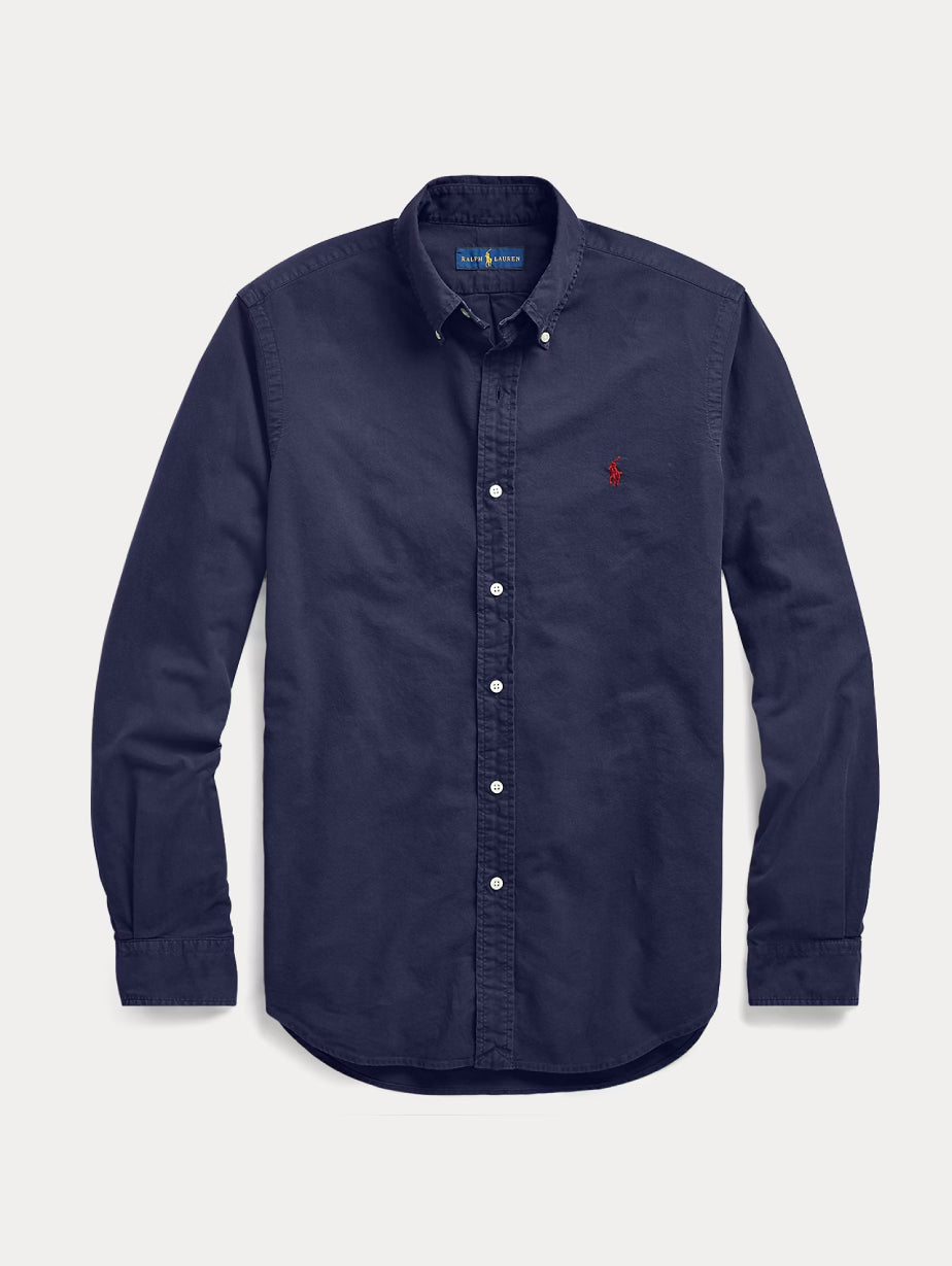 2026 New Arrival Camicia Oxford Tinta in Capo Blu