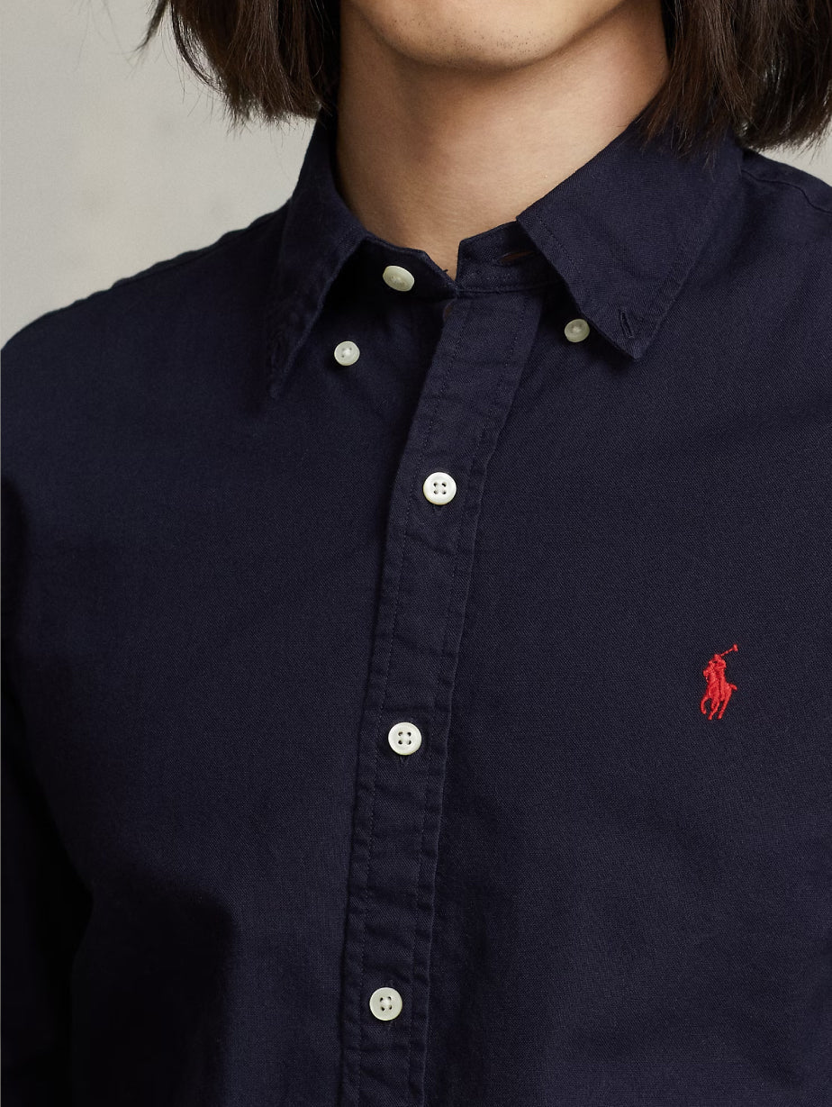 2026 New Arrival Camicia Oxford Tinta in Capo Blu