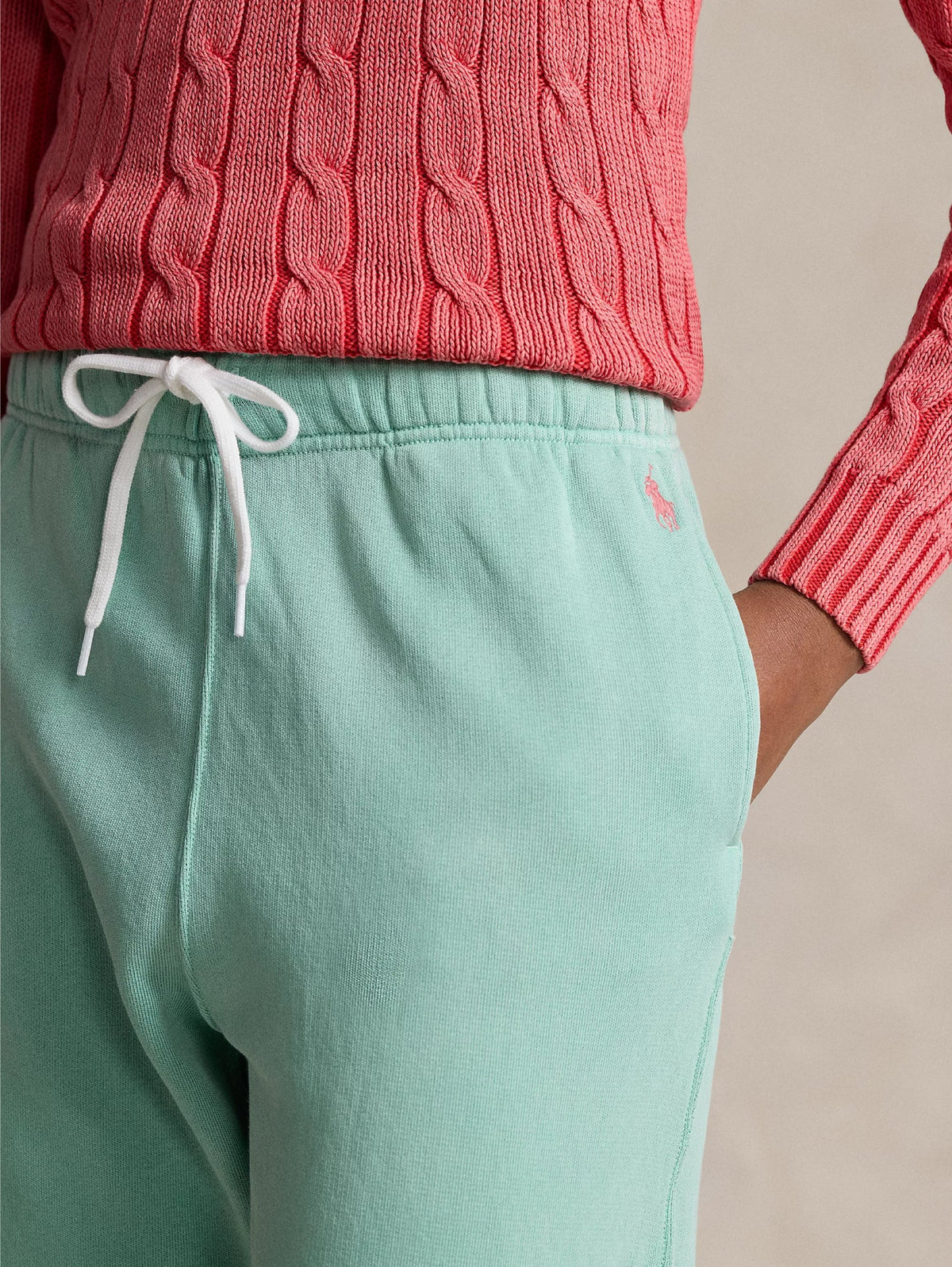 2026 New Arrival Pantaloni in Felpa Loopback Verde Celadon