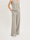 2026 New Arrival Pantaloni Palazzo in Fresco Lana Grigio