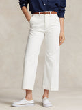 2026 New Arrival Pantaloni in Twill di Cotone Cropped Bianco