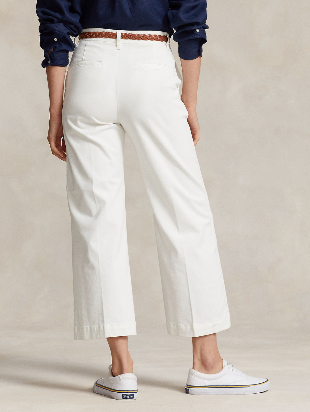 2026 New Arrival Pantaloni in Twill di Cotone Cropped Bianco