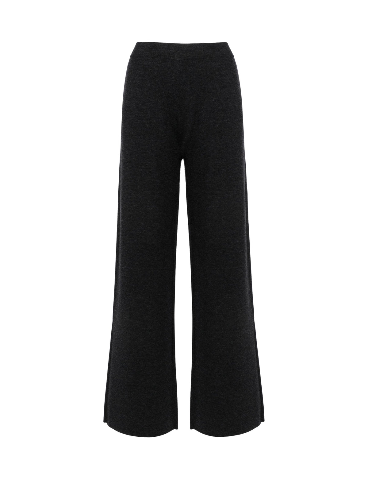 2026 New Arrival Pantaloni con Gamba Ampia in Lana Grigio