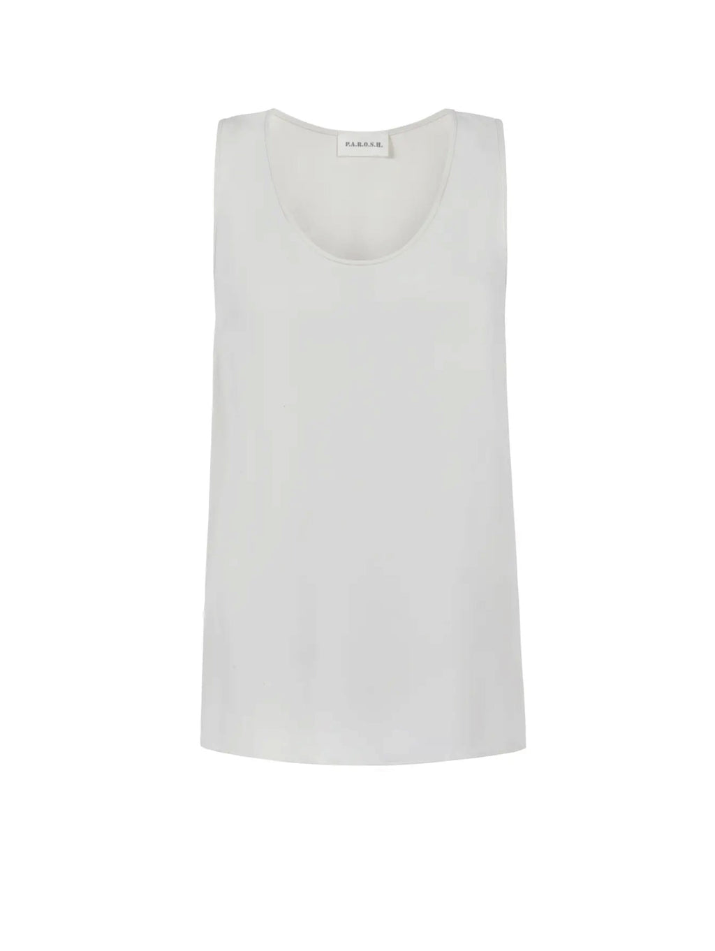 2026 New Arrival Blusa in Cady Girocollo Senza Maniche Panna
