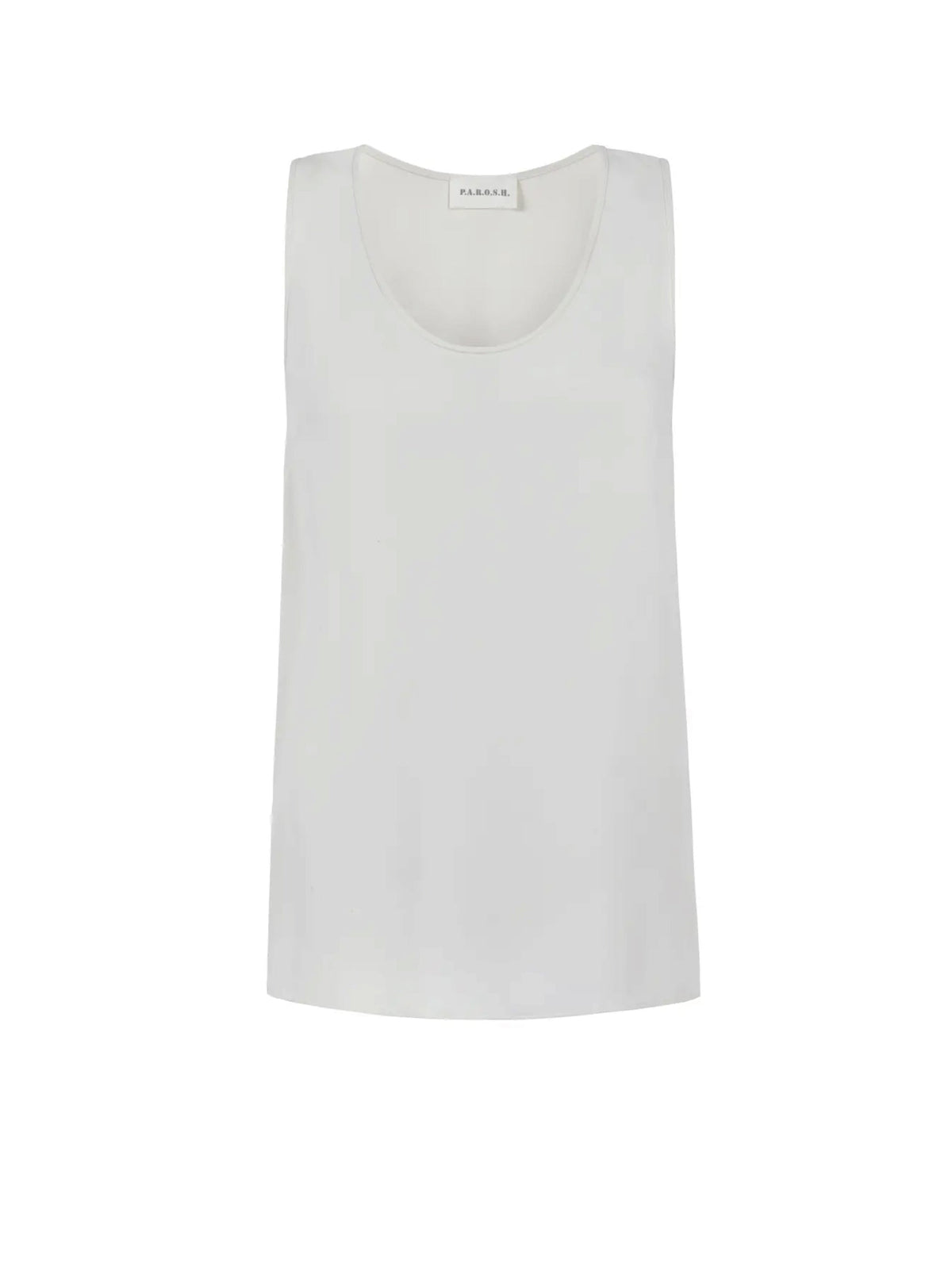 2026 New Arrival Blusa in Cady Girocollo Senza Maniche Panna