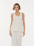 2026 New Arrival Blusa in Cady Girocollo Senza Maniche Panna